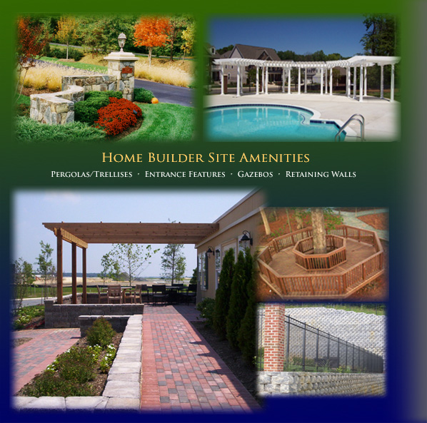 pergolas and trellises, entrance features, gazebos and retaining walls for Home Builders